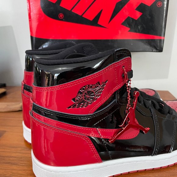 Nike Air Jordan Sneakers 1 Retro High OG Patent Bred 555088-063 Mens Size 11 main image 7